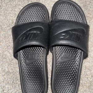 Black Nike Slides